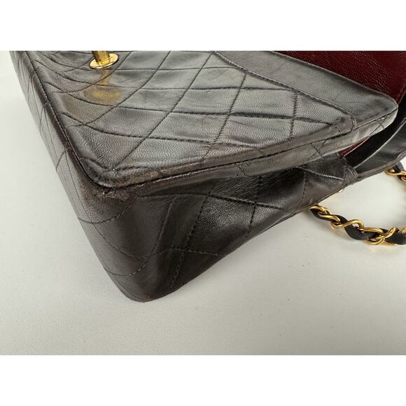 Chanel Vintage Classic Double Flap Bag Quilted Black Leather - Picture 8 of 16